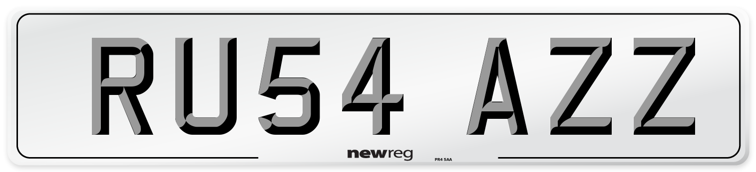 RU54 AZZ Number Plate from New Reg